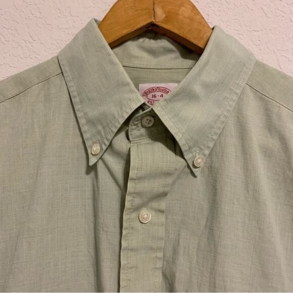 Brooks Brothers Sage Green Long Sleeve Button Down Dress Shirt - Picture 5 of 12
